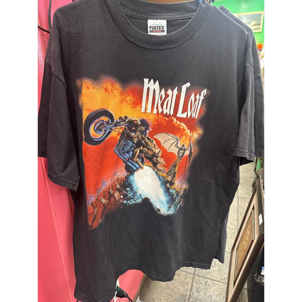 RARE Vintage  90s Tultex  MeatLoaf VH1 StoryTellers Black Concert T Shirt XL